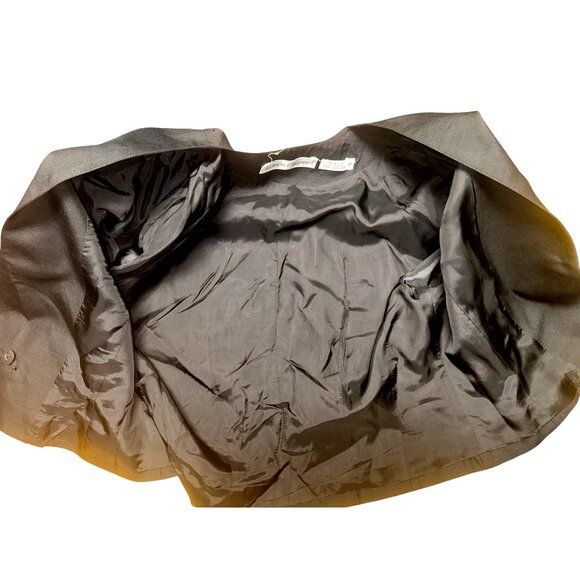 Eleanor P Brenner 10 Vintage Black Silk Jacket Cropped Blazer Deep V Embroidered - Picture 10 of 13